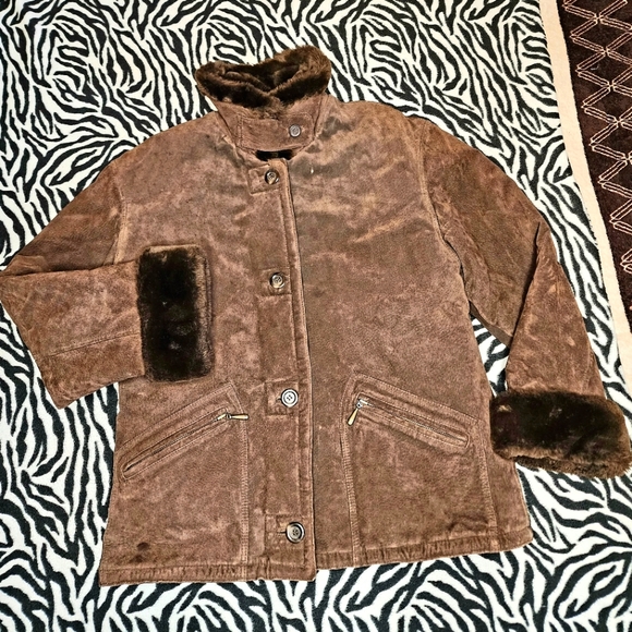 Vintage ST JOHNS BAY Suede Jacket Leather Women Medium - Picture 3 of 13